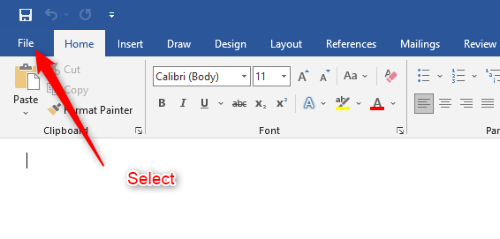 Find file to select to save a document.