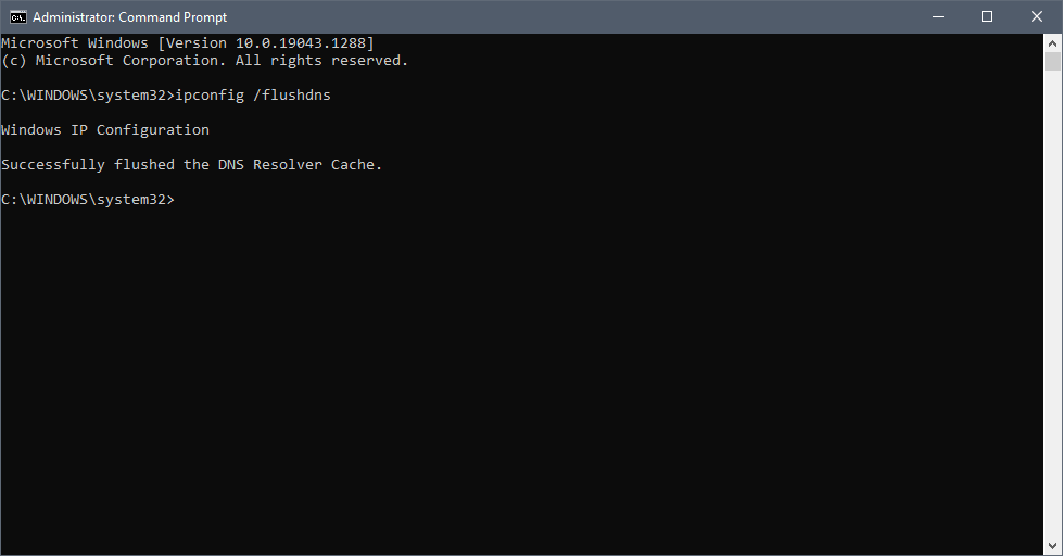 ipconfig /flushdns